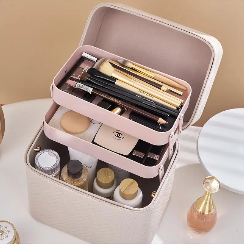 Extra Large Vanity Case Beauty Box Make up Jewelry Cosmetic Nail Storage Box AU 2