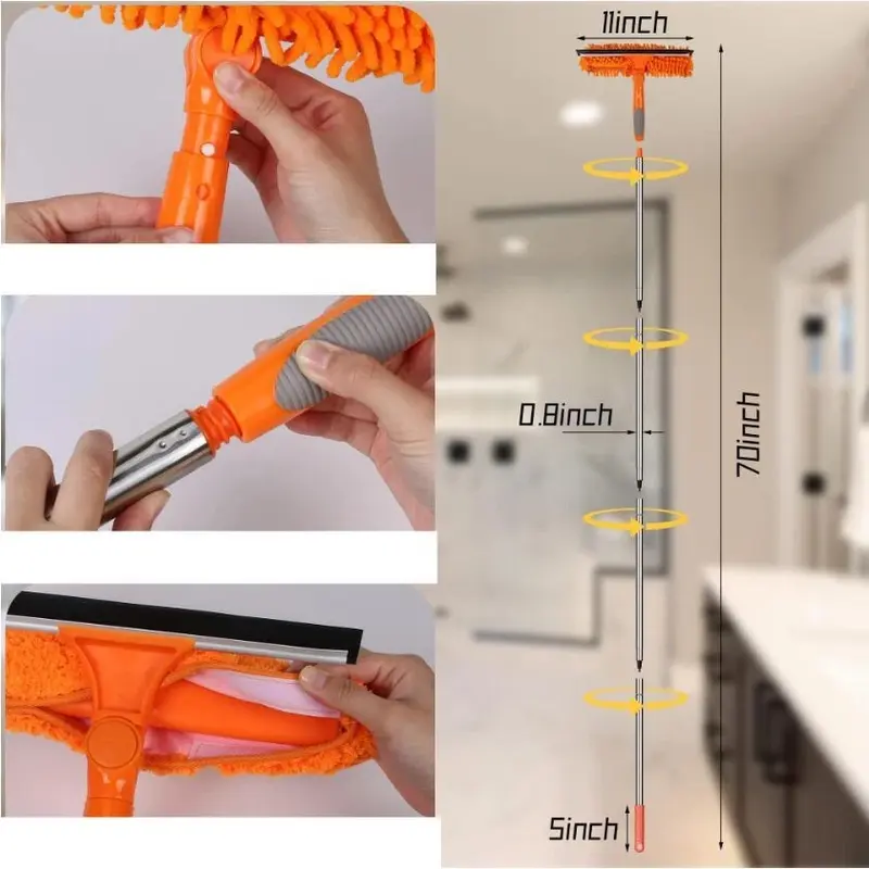 Telescopic Professional Large Window Cleaner Equipment Glass Cleaning Squeegee 7