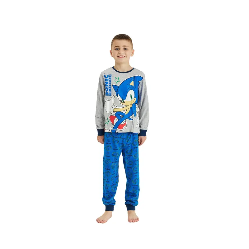 Boys Sonic Pyjamas - Grey, Soft and Cozy 0