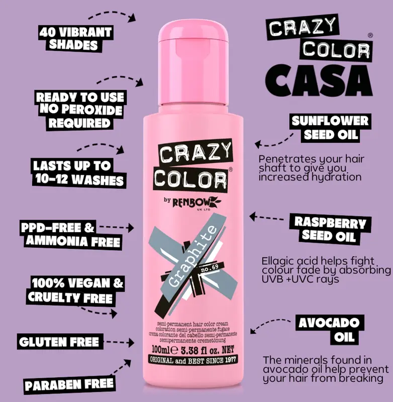 Crazy Color Semi Permanent Hair Dye Colour Cream 100ml 2