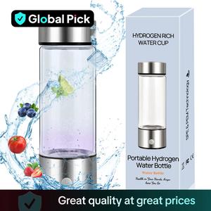 Hydrogen Water Bottle, USB Rechargeable Ionizer Water Bottle, Reusable Hydrogen Enriched Smart Water Bottle for Home, Travel & Office, Gift