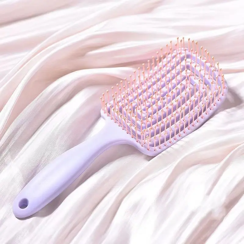 1Pcs Elastic Massage Comb Hollow Out Hair Brush Scalp Massage Combs Hair Styling Detangler Fast Blow Drying Detangling Tool 2