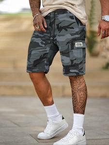 Men's Camo Print Multi-pocket Cargo Shorts, Regular Fit Casual Fashion Comfy Shorts for Summer, Men's Bottoms for Outdoor Wear