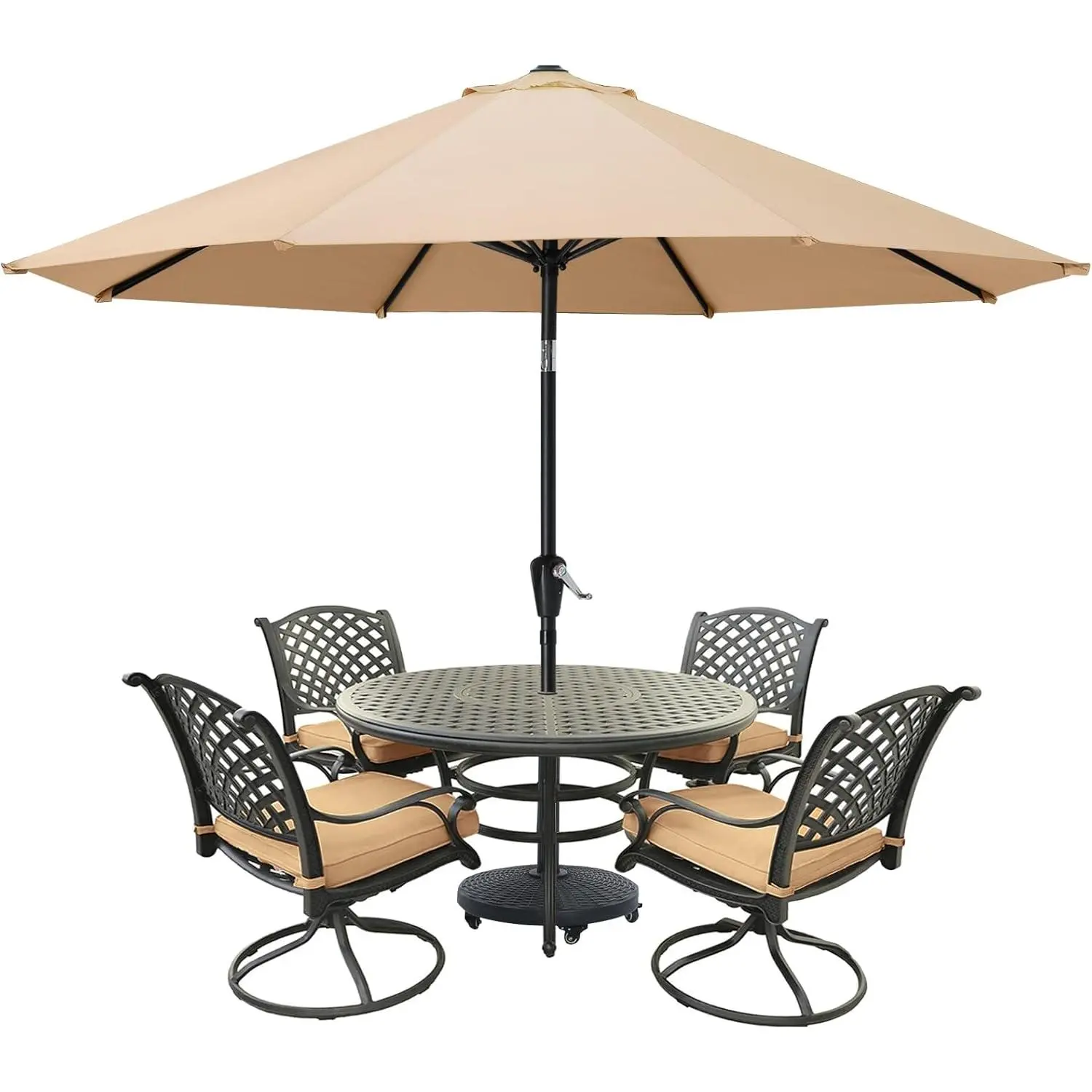 Patio Umbrella for Outdoor Market Table -8 Ribs(2.7M,Khaki)