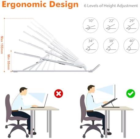 Adjustable Laptop Riser for Desk, Portable Laptop Stand with 6 Angle Adjustment 1