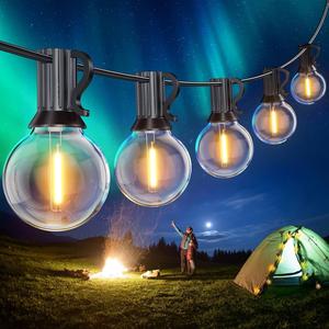 150FT Garden Light Main Powered, G40 LED Festoon Lights Outdoor, IP45 Waterproof String Lights with 75+2 Globe Bulbs, Outside Lights for Cafe, Party, Patio