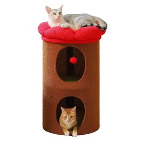 Animoo Double-Deck Cat House with Cozy Condos
