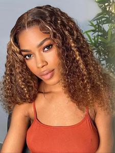 18 Inch 4/27 Highlight Lace Front Wigs for Women, Gorgeous Fluffy Wigs with Baby Hair, Human Hair Wigs for Party, Daily Use