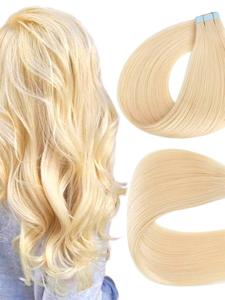 #24 20pcs 14-26inch Straight Tape In  Human Hair Extension Silky Seamless Invisible Golden Blonde For Thin Hair Woman Natural Look Top Quality Tape In Hair Tape Ins Hair Extentions