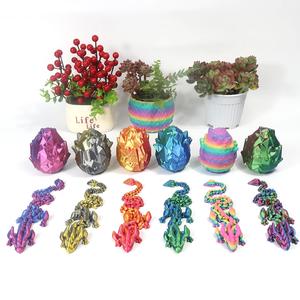 3D Printed Dragon Egg Set, 1 Set Colorful Dragon Ornament, Home Decor for Living Room, Bedroom, Office, Garden, Party, Birthday Gift