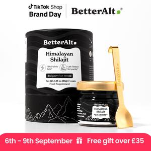BetterAlt Himalayan Shilajit Resin | Lab-tested for Purity | Ayurvedic Shilajit Supplement | Natural Gold Energy Supplement | 30g, 75 Organic Servings