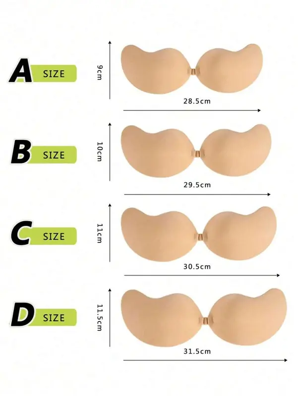 1pair Strapless Adhesive Bra Silicone Breast Petals, Sexy Push-Up Invisible Brassiere For Women, Suitable For Strap Dress & Wedding Gown 2