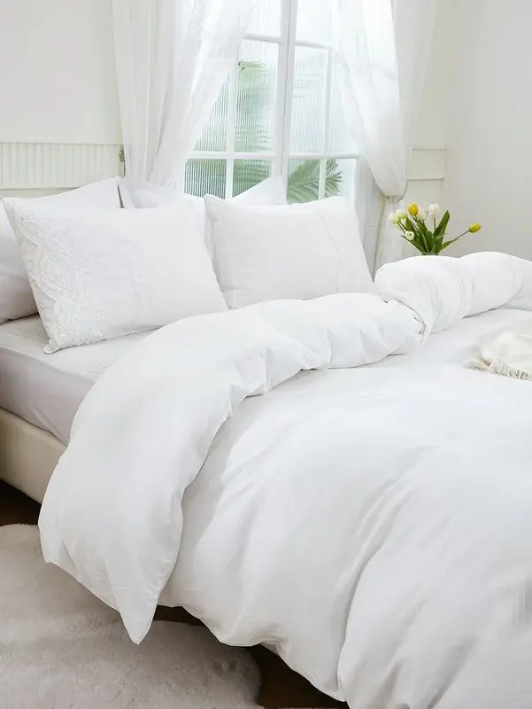 Premium Quality Soft Plain Dyed Duvet Cover Luxury Durable Comfy Smooth Quilt Bedding Set Double King Super King Bed Size 7