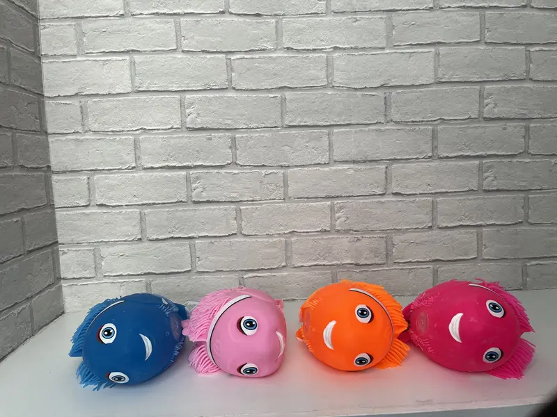 Stress Relief Clown Fish Hairy Soft Toy Squishy Big Fish Toy For Kids and Adults 1