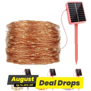 Solar Powered LED Light, 1 Count Outdoor Waterproof Flower Ring Light, Copper Wire Outdoor Lights for Party Festival Garden, Garden Decorative Lighting, Solar Pathway Lights, Outdoor Landscape Lights