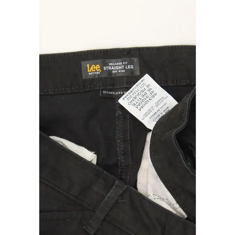 Pre-Owned Vintage LEE Womens Mid Rise Straight Casual Trousers US 16 2XL W38 L29 Black 3
