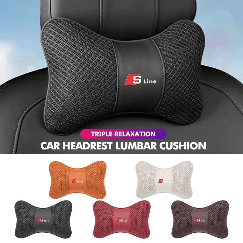 Car Seat Headrest Waist Support Protector Cushion Accessories For Audi A4L Q5L Q2L R8 RS A6L S Line Quattro TT S5 S6 Q3