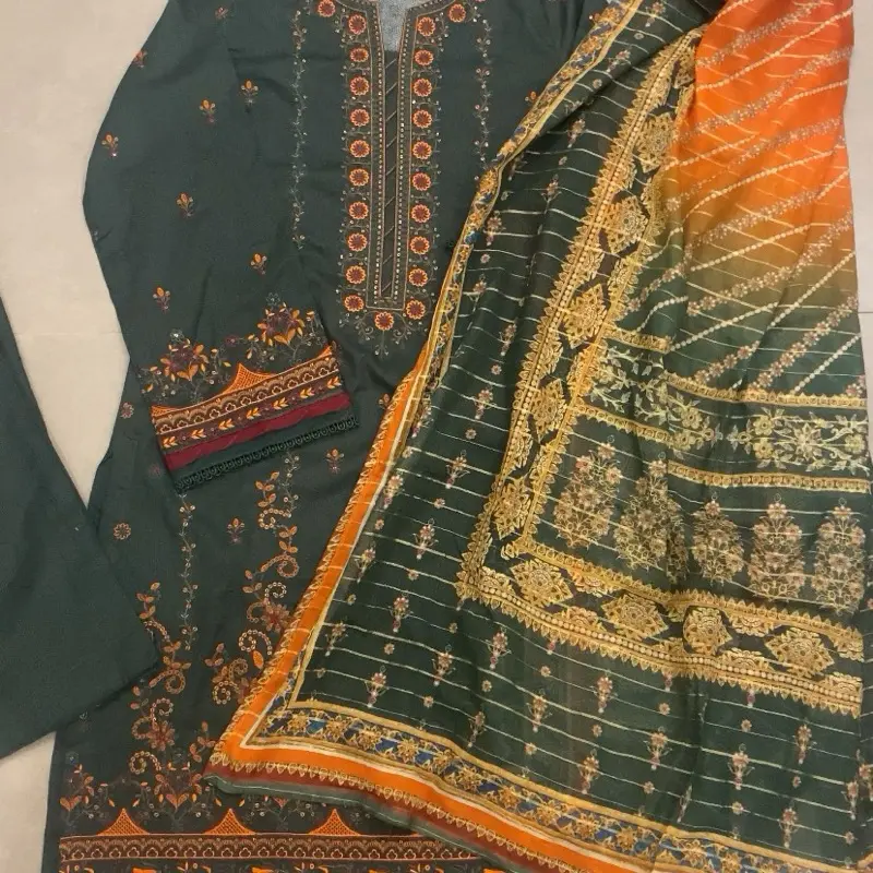 Bin SAEED three piece embroidered outfit available