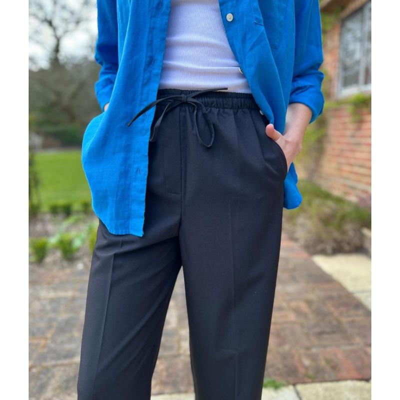 Black Stretch Waist wide leg Trousers 7