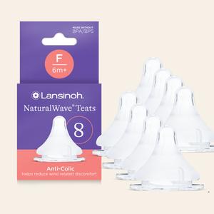 Lansinoh Pack of NaturalWave Fast Flow Teats for Baby Feeding Bottle Breastmilk, Combi feeding, breastfeeding