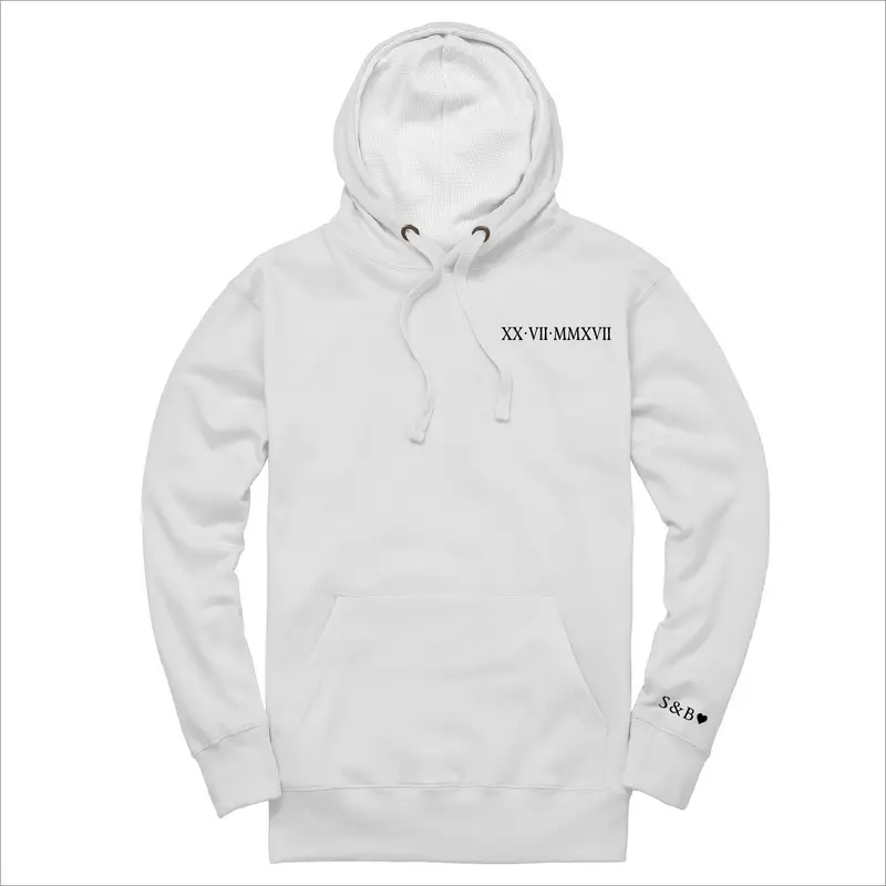 Custom Embroidered Roman Numeral Sweatshirt Hoodie Embroidery 5