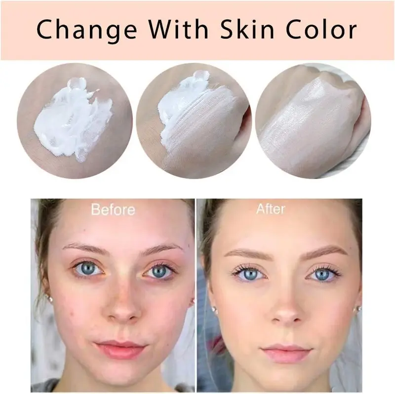 2 Pack TLM Color Changing Foundation For Aging Skin,Liquid Makeup Base Nude Face Cover Concealer Cream, Warm Skin Tone Moisturizing Cover, 30 mL 2