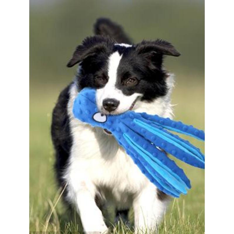 New Squeaky Dog Interactive Play Toy,No Stuffing Octopus Dog Chew Toy with Crinkle Paper for Medium and Large Dog Playing(Blue) squeaky  dog  toys interactive  dog  toys toys  for  dogs 6