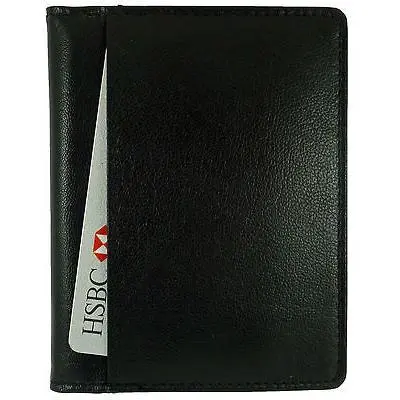 Slim Compact Card Holder Wallet RFID Real Leather 4