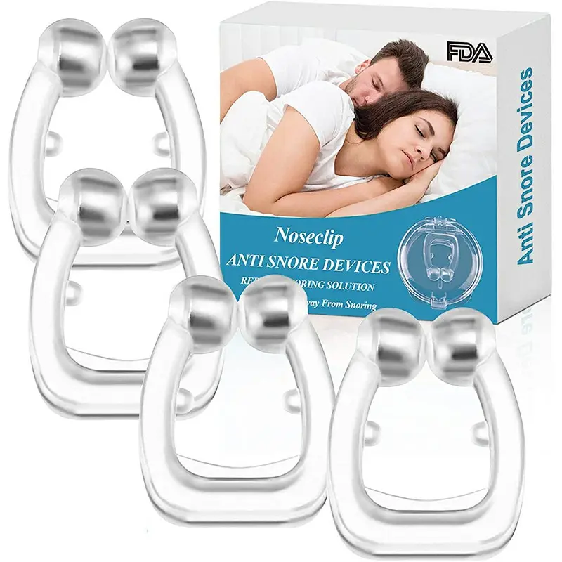 4 PCS Snoring Stop Silicone Magnetic Anti Snore Nose Clip Device Silent Sleep, Sleep Aid Supplies For men & Women, Gift for men & Women 0