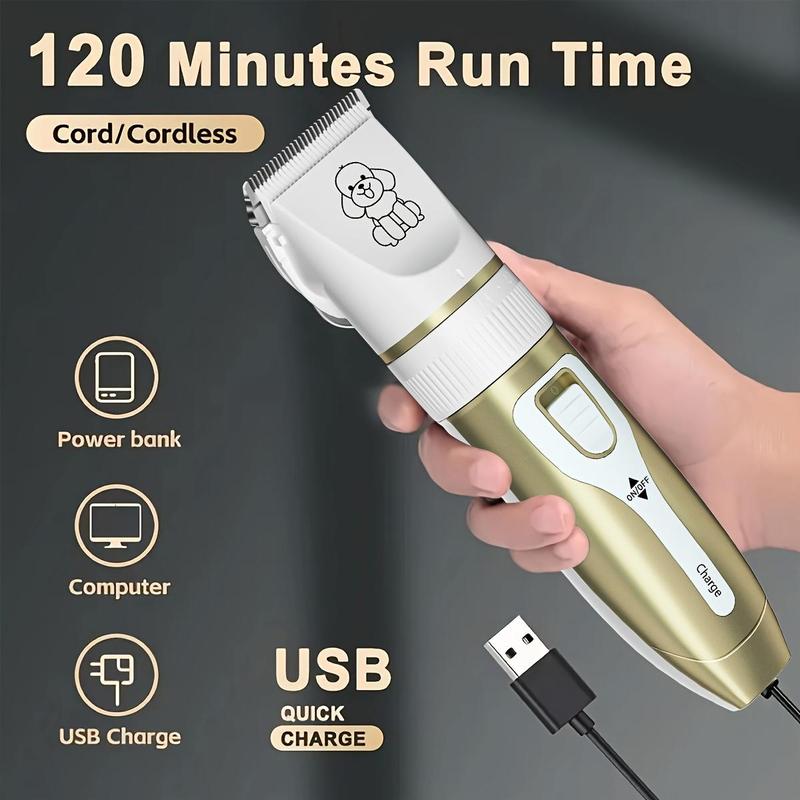 Product Introduction of Professional Pet Grooming Kit - USB Rechargeable Electric Clippers & Brush Set with Ceramic Blades for Dogs & Cats, Includes 6mm & 12mm Combs - Ideal for Small to Medium Breeds, Dog Grooming 5