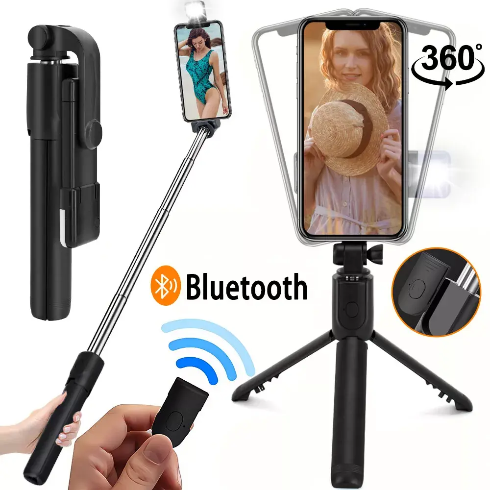 For iPhone Samsung Telescopic Selfie Stick Bluetooth Tripod Monopod Phone Holder