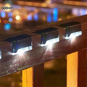 Solar Outdoor Waterproof Stair Step Light, 4 Counts Solar Fence Light Outdoor, Outside Solar Deck Lights for Backyard Wall Step Garden Fence Patio Backyard, Balcony Ambient Light, Back to School Supplies