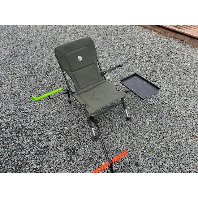 Fishing Chair with Side Tray, Adjustable Legs,Umbrella arm,Feeder arm, Rests