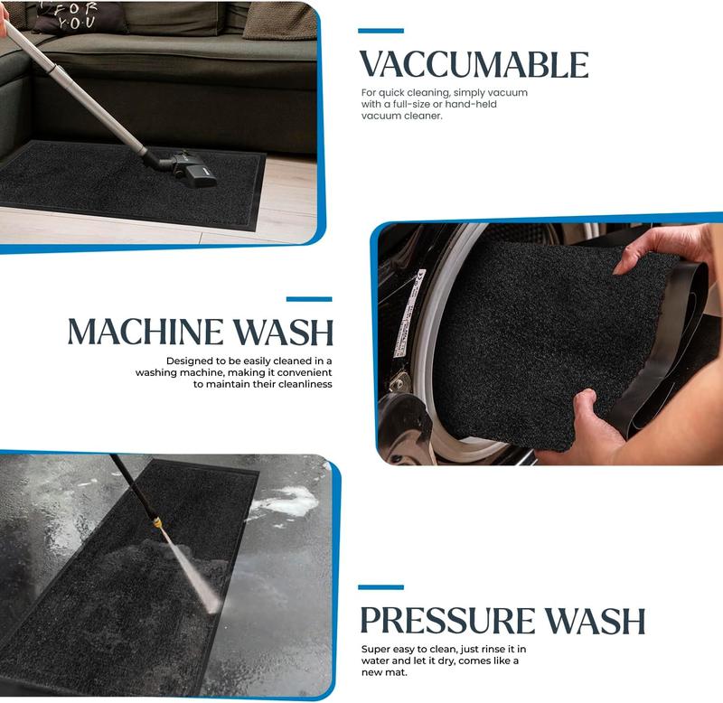 Washable Dirt Trapper Door Mats Indoor & Outdoor, Heavy Duty Non Slip Doormats, Stylish Rubber Backed Floor Mat, Super Absorbent Front Door Mat, Entrance Rug for Kitchen Plaid Non-slip gypsy home 4