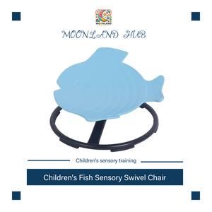 MOONLAND fish-shaped sensory integration chair, Children's sensory swivel chair,autistic children's chair, promote children's balance and coordination ability, metal bottom seat, non-slip base