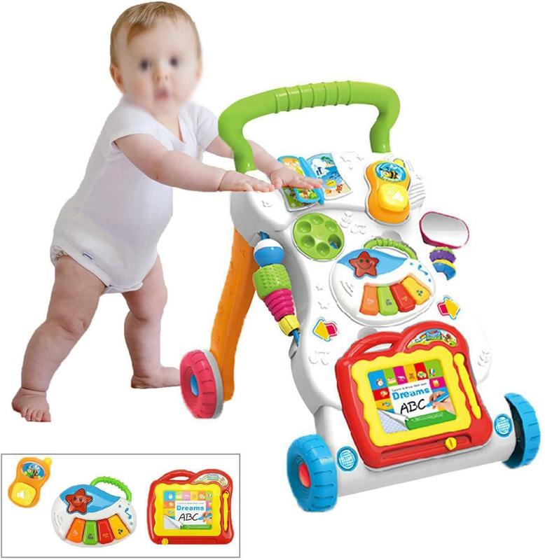 Baby Walker First Steps 2in1 Activity Musical Toys Car Along Ride Children's Music Walker Baby Toddler Stroller Used for Baby Steps 0