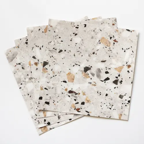 Quadrostyle Terrazzo Grey Wall & Floor Vinyl Tile Stickers 30cm(W) 30cm(H) 0.508mm(D) 1