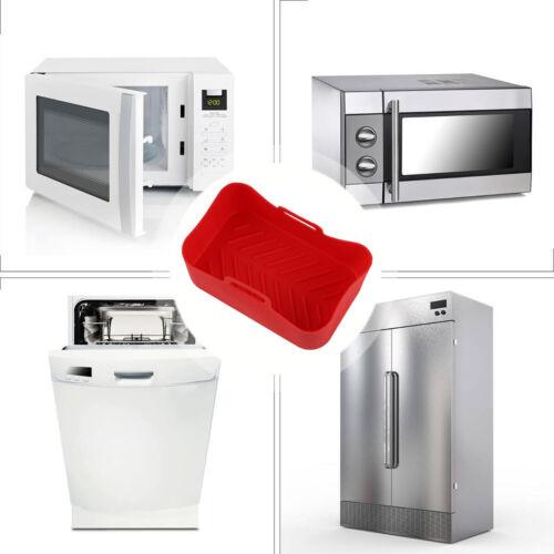 2PCS Square Silicone Pot For NINJA Air Fryer Kitchen BBQ Plate Heating Baking UK 8