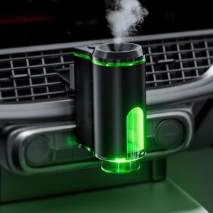 Smart Car Air Freshener, USB Rechargeable Car Aroma Diffuser with 6 Perfume Options, Auto On/Off, Long-lasting, Suitable for Vent Clips,Leak-proof Design,