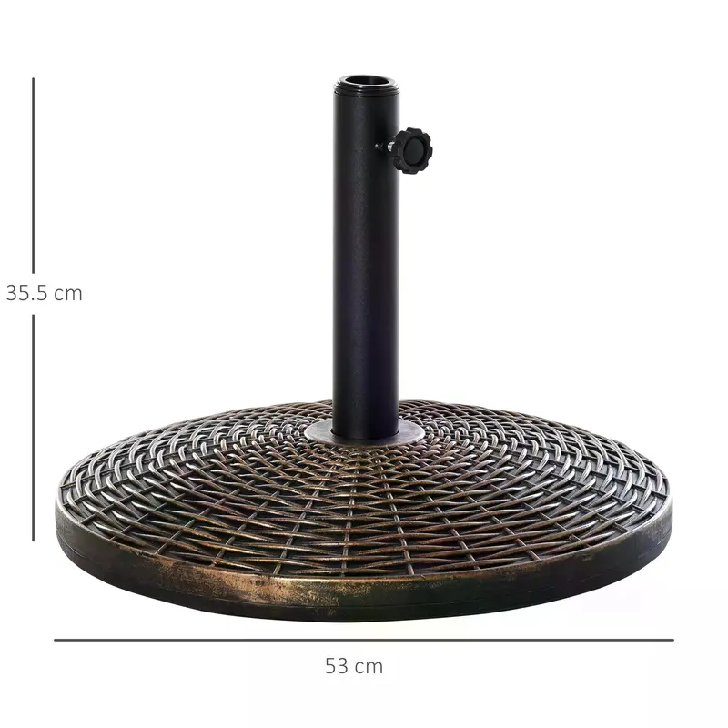 Outsunny Patio Parasol Base: Weighted 25kg Stand for Outdoor Umbrellas, Weather-Resistant, Jet Black | Aosom UK 2