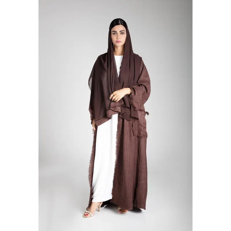 Pastel Brown Linen Kimono 7