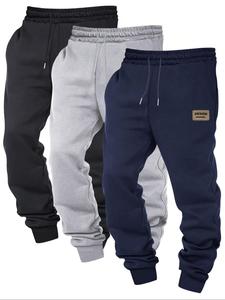 Men's Letter Print Sweatpants, Casual Comfy Loose Trousers for Fall & Winter, Men's Bottoms for Daily Wear