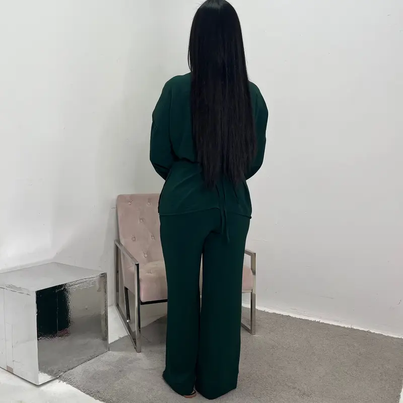 Ahura Emerald Green V Neck Wrap Over Co Ord 1