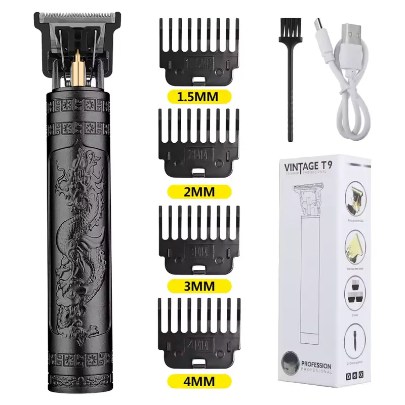 Men's Retro T9 Haircutting Machine Set with Trimmer and Electric Shaver for Sensitive Areas - Comfort 2