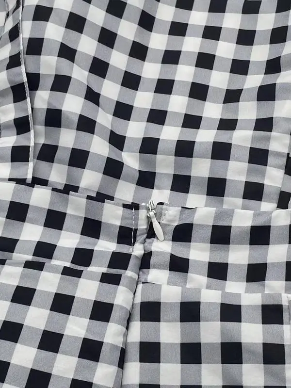 Women's Plaid Print Jumpsuit, Casual ComfyWide Leg Overalls for Daily Wear, Ladies Overallsfor All Seasons 3