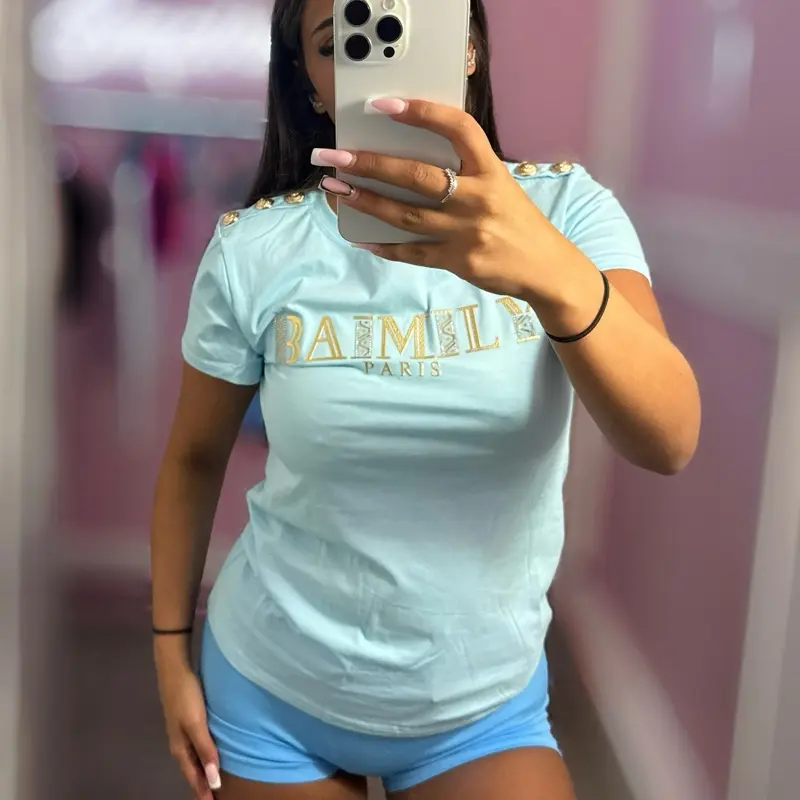BAIMILY Detailed T Shirts