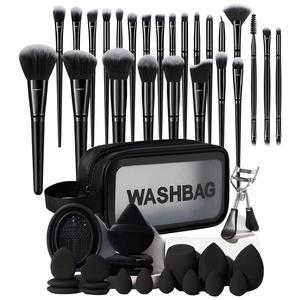 Beauty Makeup Tool Set, 46pcs/set Cosmetic Brush & Beauty Sponge & Puff & Makeup Bag & Eyelash Curler & Cleaning Pad, Kbeauty Professional Makeup Tools Set, Trending Products, Makeup Brushes Set, Makeup Sponges