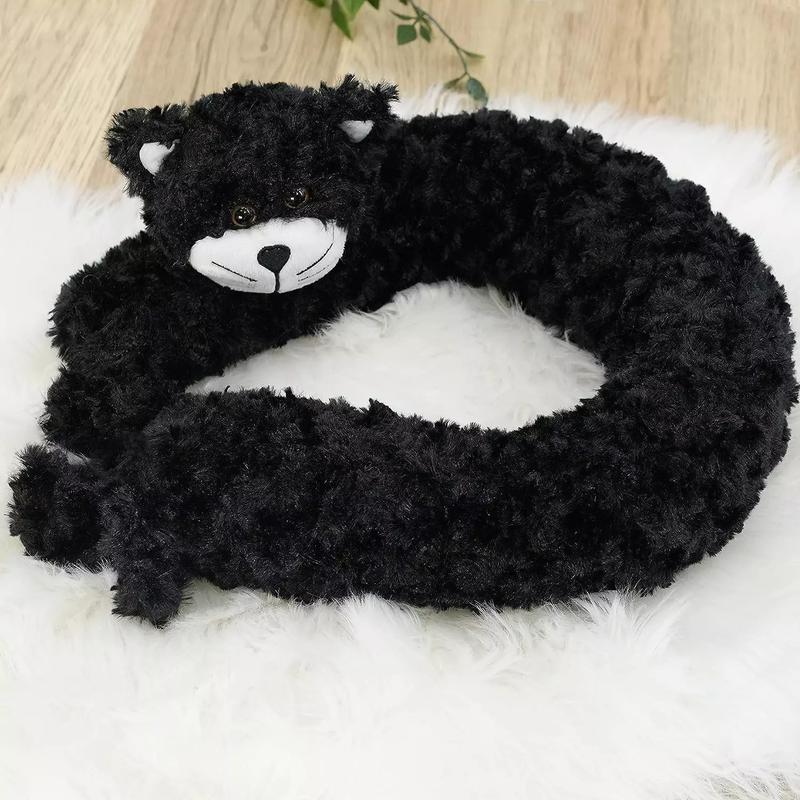 Draught Excluder Novelty Draft Door Stopper Fabric Fleece Black Cat Toy Design 4