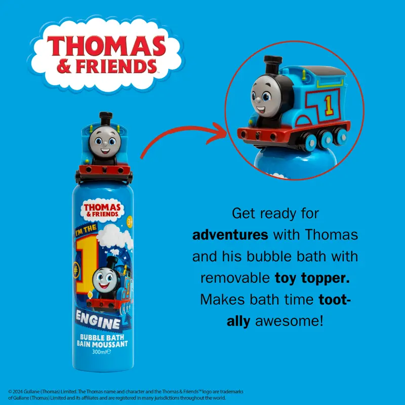 Thomas & Friends Children's Bubble Bath with Thomas Topper Toy - 300ml 6