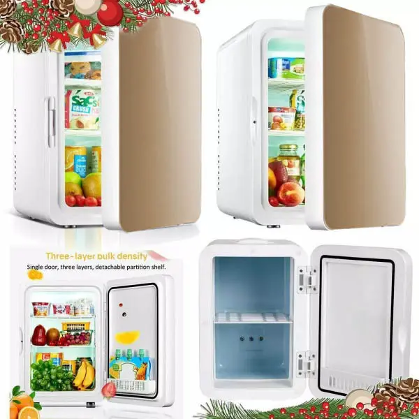 12 Liter Portable Mini Fridge, Travel AC/DC Dual Power, Thermoelectric  Cooler ＆ Warmer,  Eco-Friendly Beauty Fridge Ideal for Camping,  Offices, Dorms 6